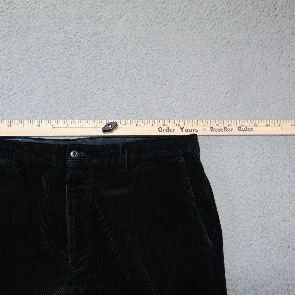 Polo Ralph Lauren Mens Black Corduroy Pants 100% Cotton Straight Leg 34x34